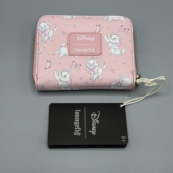 Loungefly Disney The Aristocats Marie Butterfly Pink Mini Zipper Wallet NEW - Picture 2 of 3